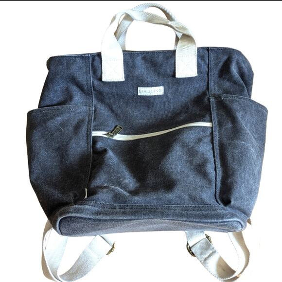 Birdling Washed Gray Backpacker Canvas Diaper Bag Carry All Backpack main image 6